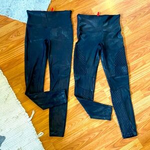 SPANX faux leather leggings bundle size large